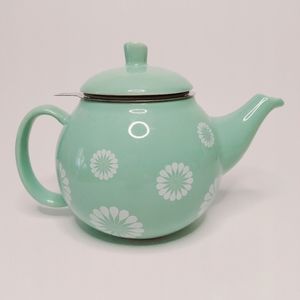 David's Tea HTF Bubble Tea Pot With Lid Infuser & Box Mint Sage Green